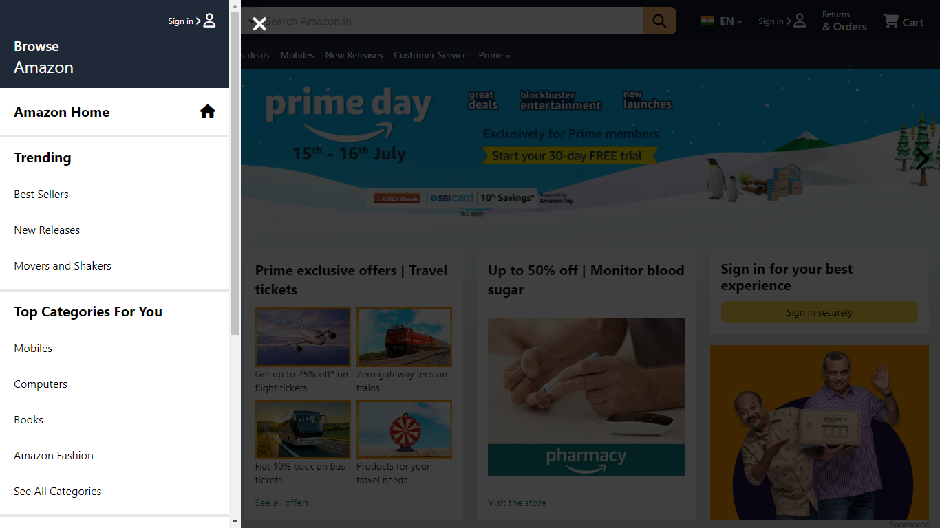 home page